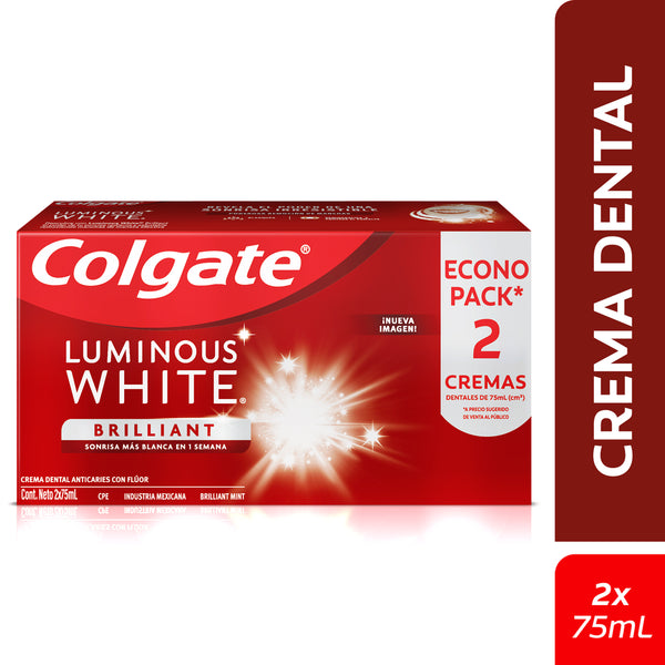 CREMA COLGATE 2U 75ML LUMINUS WHITE